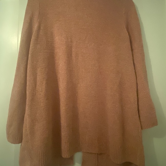 LOFT pink chenille open front cardigan sweater - Picture 2 of 4